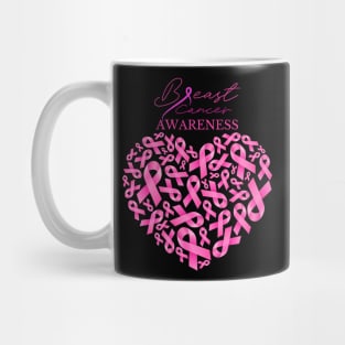 Breast Cancer Awareness Support Pink Ribbon T-shirt Mug